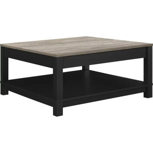 Ameriwood Home Altra Carver Coffee Table in Black with Brown Woodgrain Top, New in Box $399