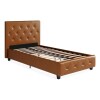 DHP Dakota Upholstered Platform Bed Twin Size Frame in Camel Faux Leather, New in Box $499