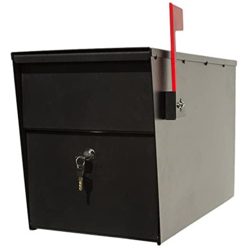 QualArc LSLM-2000 LetterSentry Galvanized Steel Locking Post Mount Rust Proof Mailbox, Black, New in Box $299