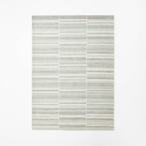 Threshold Designed With Studio McGee 5x7 FT. Mountainside Mixed Striped Rug, Gray, New $299