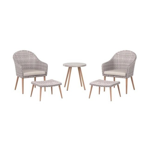 Style Selections Hembstead 5-Piece Wicker Patio Conversation Set with Cushions New In Box $599