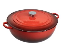 AmazonCommercial Enameled Cast Iron Covered Braiser, 7.5-Quart, Red New In Box $119.99