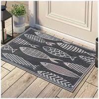 A1 Home Collection Fish Rubber 18 in. x 30 in. Beautifully Copper Hand Finished, Non-Slip, Durable Heavy Duty Door Mat New $89
