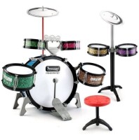 Liwoyuan 13 PCS Kids Drum Set - 7 Drums, 2 Cymbals, 2 Drumsticks, Stool, Kick Pedal, Musical Instrument Jazz Drum Set for Toddlers 1-3, Ideal Gifts Toys for Kids, Boys & Girls New In Box $139.99