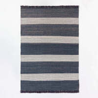 Threshold Designed with Studio McGee 7'x10' Highland Hand Woven Striped Jute/Wool Area Rug Blue New $299