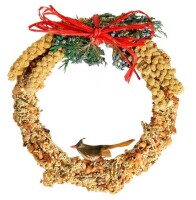 Mr. Bird Large 10 grapevine wreath generously coated with premium bird seed and nuts New $79.99