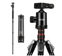 ESDDI Camera Tripod, 79 inches Aluminum Tripod for Camera with 360° Panorama Ball Head and Monopod, Tripod for DSLR, Ultra Compact and Stable for Travel and Work - 17.6 Lbs Load New $139.99