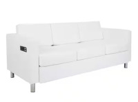 Atlantic 72.5 in. White Faux Leather 3-Seater Lawson Sofa with Removable Cushions $1099.99
