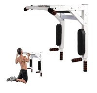 Vivitory 2 in 1 Wall Mounted Pull Up Bar Chin-Up Bars Home Gym Training Dip Station, Supports to 330 Lbs $309.99