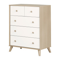 Yodi - 5-Drawer Chest, Soft Elm and Pure White New in Box $499