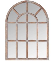 Stone & Beam Vintage Farmhouse Wooden Arched Mantel Mirror, 36.25"H, Dark Stain New In Box $229.99