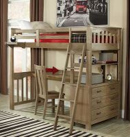 Hilldale Furniture Twin Highland Loft Bed w/Desk - Driftwood (4 Boxes) New in Box $1599