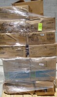 Pallet of Food Service Items, Shopping Bags with Handles and Misc 6'