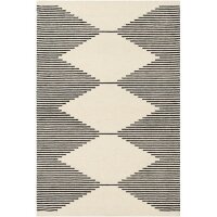 Surya Granada GND-2331 5' x 7' Rectangle Modern 100% Wool Area Rug in Black/Beige With Non skid Pad New $1199