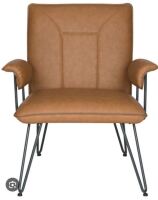 Safavieh Home Johannes Hendrick Mid-Century Camel Brown Arm Chair New in Box $699