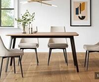 Oliver Space Khanna Dining Table withWalnut Veneer Top and Woody Chairs 5 Piece Set (4 Boxes) New in Box $1499 Chairs are not ones pictured with Table.