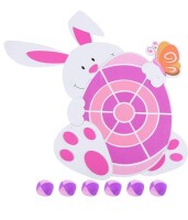 Aneco Easter Bunny Easter Egg Dart Board Sticky Balls Toys Game DIY Spliceable Dart Board Kit with 6 Sticky Balls for Indoor and Outdoor Sports Games New