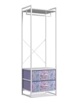 Sorbus Tie-Dye Purple Steel Clothes Rack with Fabric Drawers and Wood Top 15.25 in. W x 70 in. H New In Box $199.99