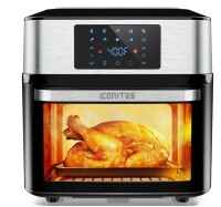 Iconites 20 Quart Air Fryer 10-in-1 Toaster Oven AO1202K with Rotisserie Black New In Box $269.99