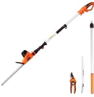 GARCARE Electric Hedge Trimmers, Corded 4.8A Pole Hedge Trimmer Set with 20 inch Laser Cut Blade with Battery and Charger, New in Box $299