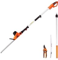 GARCARE Electric Hedge Trimmers, Corded 4.8A Pole Hedge Trimmer Set with 20 inch Laser Cut Blade with Battery and Charger, New in Box $299