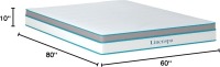 Linenspa 10 Inch Memory Foam and Innerspring Hybrid Mattress-Medium Feel-Queen, New in Box $799