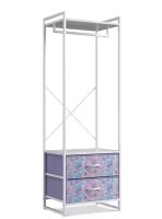 Sorbus Tie-Dye Purple Steel Clothes Rack with Fabric Drawers and Wood Top 15.25 in. W x 70 in. H New In Box $199.99