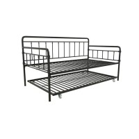 DHP Wallace Metal Daybed with Trundle - Twin, Black, New in Box $399