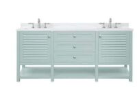 Home Decorators Collection Grace 72 in. W x 22 in. D Bath Vanity in Minty Latte with Cultured Marble Vanity Top in White with White Basin New Floor Model $1999