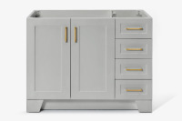 Ariel taylor 42 in. left offset single sink base cabinet in grey $1299