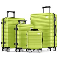 BEOW Luggage Set Hardside Lightweight Suitcase Sets ABS Durable Wheels with TSA Lock 4 Piece Set Green (16/20/24/28) New In Box $309.99