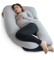 Pharmedoc Pregnancy Pillow, U-Shape Full Body Pillow – Jersey Cover Grey – Pregnancy Pillow for Sleeping – Body Pillow for Adults, Maternity Pillow and Pregnancy Must Haves $119.99
