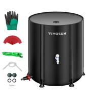 VIVOSUN Collapsible Rain Barrel, 53 Gallon Water Storage Tank with 1000D Oxford Cloth, Portable Rain Collection System Includes Two Spigots and Overflow Kit, Black New In Box $139.99