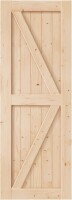 EaseLife 30in x 84in Sliding Barn Wood Door, Interior Doors, DIY Assemblely, Solid Natural Spruce Panelled Slab, Easy Install, Apply to Rooms & Storage Closet, K-Frame, New in Box $299