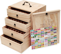 TORIBIO Essential Oil Storage Holder Organizer for 192 Bottles, Wooden Essential Oils Box Holds 5 10 15 20 30 ml for Young Living & Doterra Bottles New in Box $119
