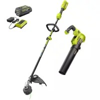 RYOBI 40V Cordless Battery Attachment Capable String Trimmer and Leaf Blower Combo Kit (2-Tools) w/ 4.0 Ah Battery & Charger, New in Box $399