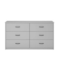 Mainstays Classic 6 Drawer Dresser in Dove Gray(29.68" H x 53.54" W x 15.67" D), New in Box $299