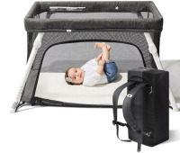 Guava Lotus Travel Crib with Lightweight Backpack Design | Certified Baby Safe Portable Crib | Folding Play Yard with Comfy Mattress for Babies & Toddlers | Compact Baby Travel Bed New In Box $299