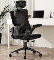 CYKOV Ergonomic Mesh Desk Chair, High Back Computer Chair- Adjustable Headrest with Flip-Up Arms, Lumbar Support, Swivel Executive Task Chair (Modern, Black) New In Box $250