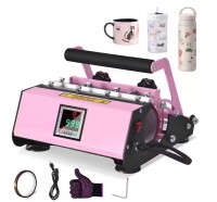 SEEUTEK Lani Pink Tumbler Heat Press Machine for 20oz-30oz Sublimation Blank Glass Cups, Mug Press with Temp and Timer Setting New In Box $299