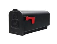 Architectural Mailboxes Parsons Black, Medium, Plastic, Post Mount Mailbox / Architectural Mailboxes Mapleton Rubbed Bronze, Large, Steel, Post Mount Mailbox with Premium Champagne Flag New Shelf Pull Assorted $99