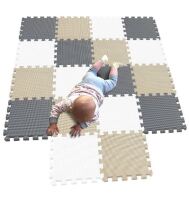 MQIAOHAM Children Puzzle mat Play mat Squares Play mat Tiles Baby Mats for Floor Puzzle mat Soft Play mats Girl playmat Carpet Interlocking Foam Floor mats for Baby White Beige Grey, 30 x 30 inches $109.99
