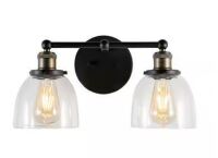 Home Decorators Collection Evelyn 16.25 in. 2-Light Artisan Bronze Industrial Vanity with Clear Glass Shades New In Box $219.99