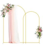 Wokceer Wedding Arch Stand 2 Set 8FT, 6.6FT Gold Metal Arch Backdrop Stand for Birthday Party Wedding Ceremony Baby Shower Garden Arch Decoration $119.99