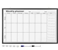 Navaris Weekly Planner White Board - 24" x 36" Magnetic Dry Erase Whiteboard Calendar with 7-Day Week Plan for Wall New In Box $119.99