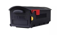 Architectural Mailboxes Plastic Large Size Post Mount Mailbox Black New In Box $99