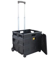 MaxWorks 50544 80 lb. Capacity Collapsible Two Wheeled Folding Handcart with Lid, Black New In Box $89.99