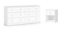 Tvilum 6 Drawer Dresser and 1 Drawer Nightstand 2 Piece Set(2 Boxes) $499