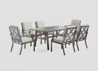 Royal Garden Claremont 7-Piece Metal Outdoor Dining Set with Brown Cushions (2 Boxes) New In Box $1899
