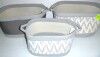 StyleWell Round Cotton and Rope Gray Chevron Storage Baskets (Set of 3) New $99 - 2